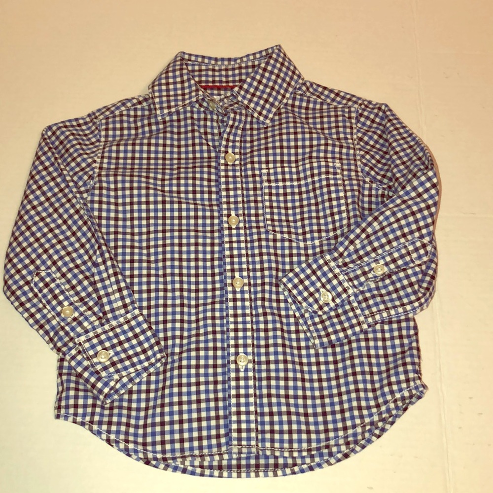 Carter’s 2T blue gingham button down dress shirt